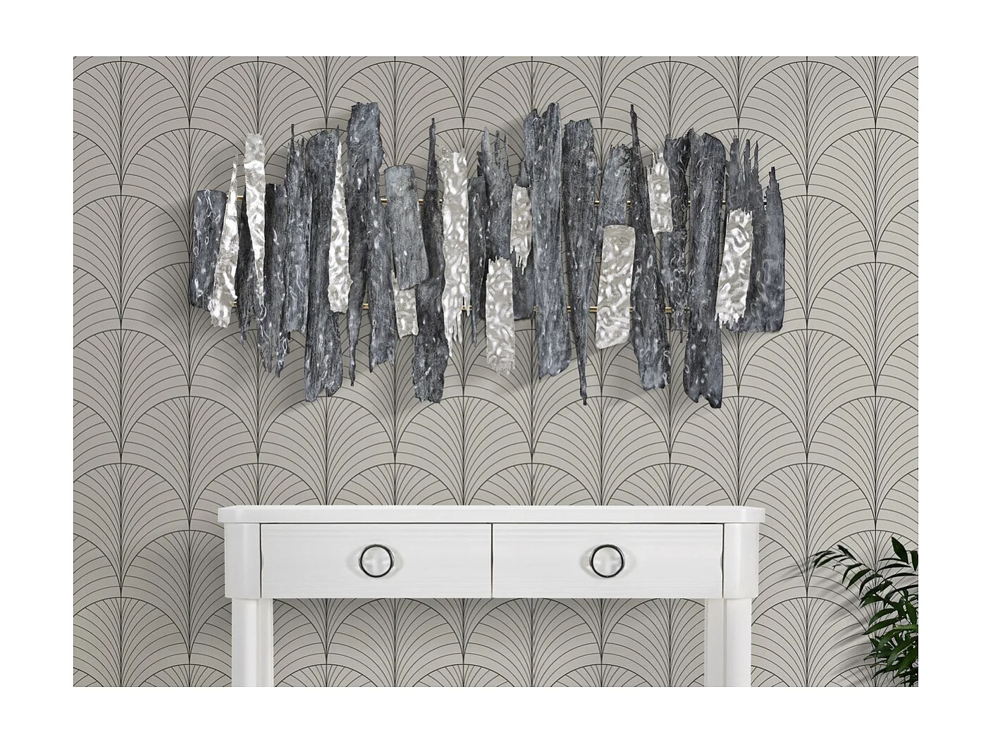 Decoração de Metal 3D Geométrico 1, Multicolorido, 122,6x6,4x62,9 cm, Seven Design