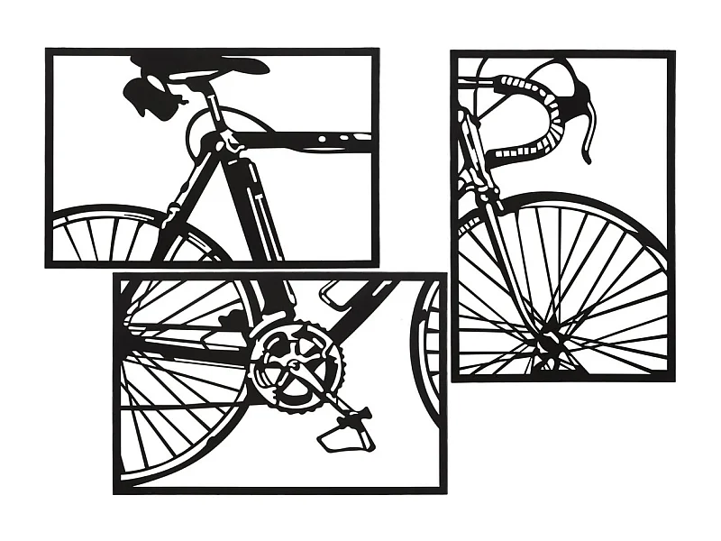 Décoration en Métal Bicyclette, Multicouleur, 40x1,3x60 cm, Seven Design