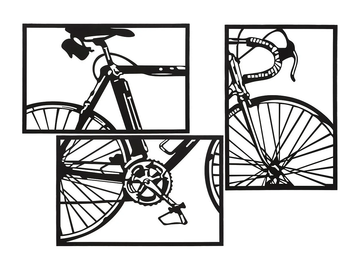 Décoration en Métal Bicyclette, Multicouleur, 40x1,3x60 cm, Seven Design