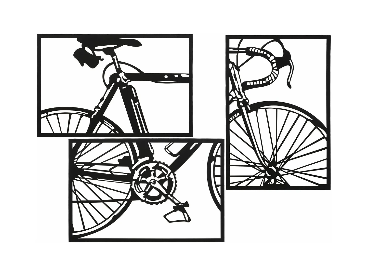 Décoration en Métal Bicyclette, Multicouleur, 40x1,3x60 cm, Epikasa
