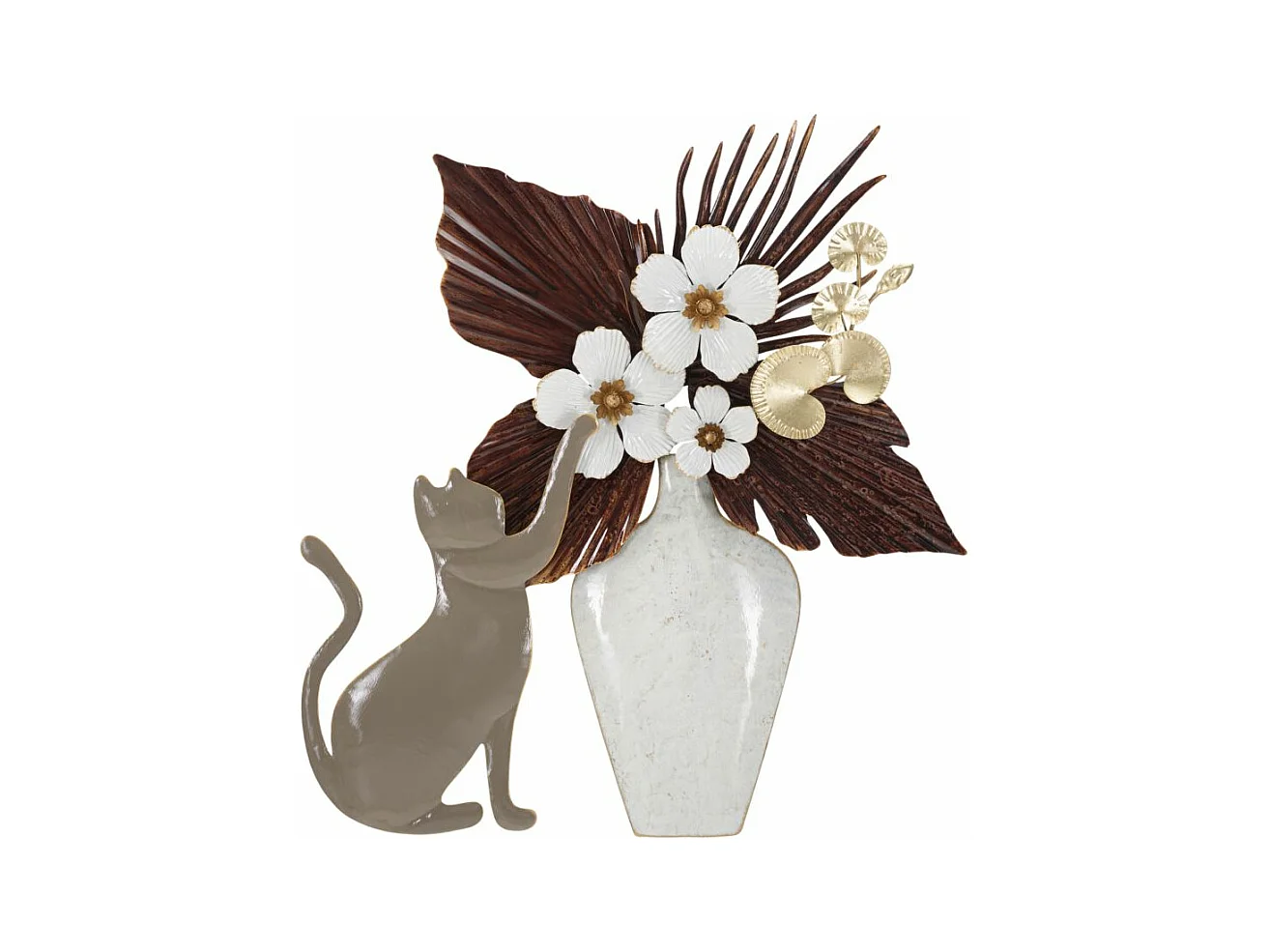Décoration 3D en Métal Chats 3, Multicouleur, 54,6x8,9x59,7 cm, Epikasa