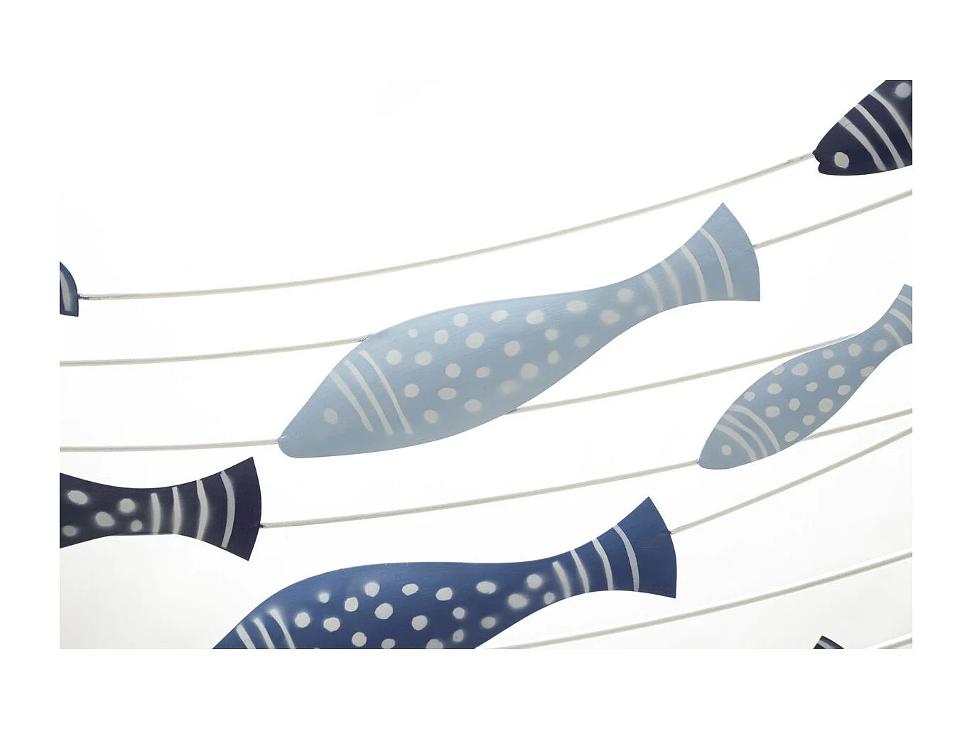 Décoration en Métal et Bois Poisson 8, Multicouleur, 96,5x1,5x61 cm, Seven Design