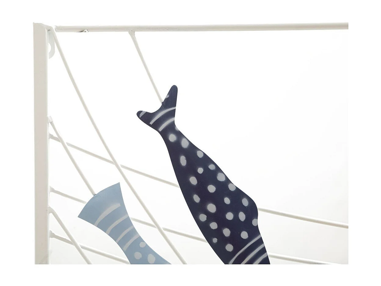 Décoration en Métal et Bois Poisson 8, Multicouleur, 96,5x1,5x61 cm, Seven Design