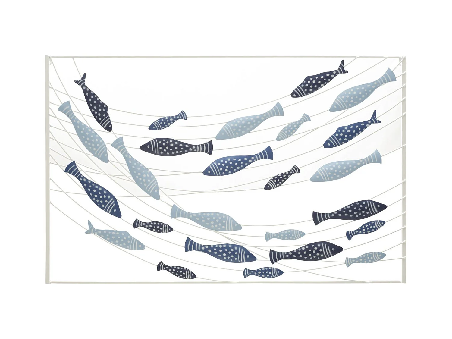 Décoration en Métal et Bois Poisson 8, Multicouleur, 96,5x1,5x61 cm, Epikasa