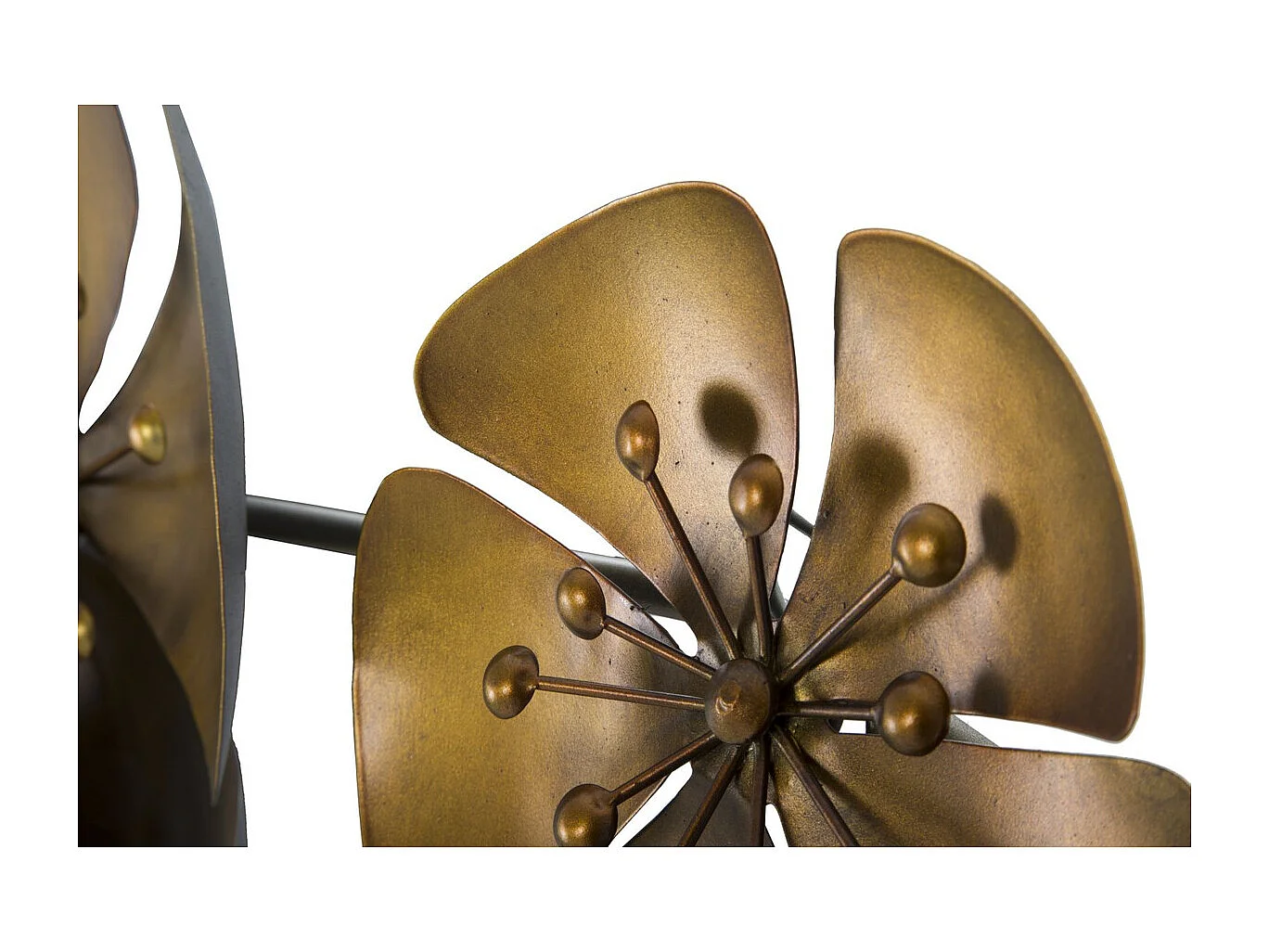 Decoração de Metal 3D Flores 18, Ouro, 80x6x57 cm, Seven Design