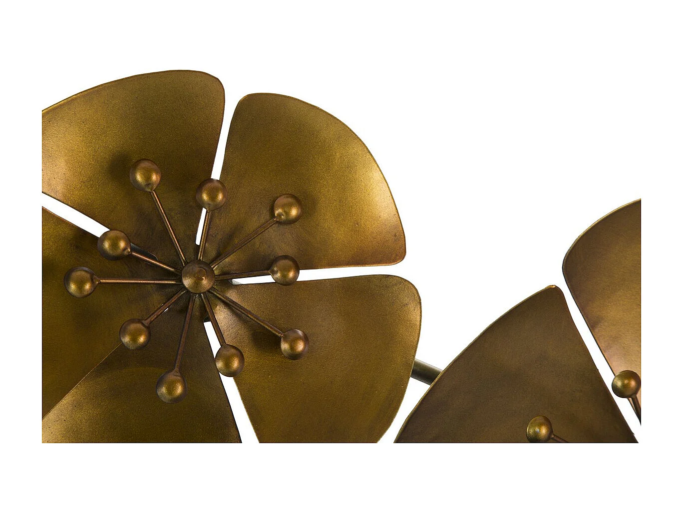 Decoração de Metal 3D Flores 18, Ouro, 80x6x57 cm, Seven Design