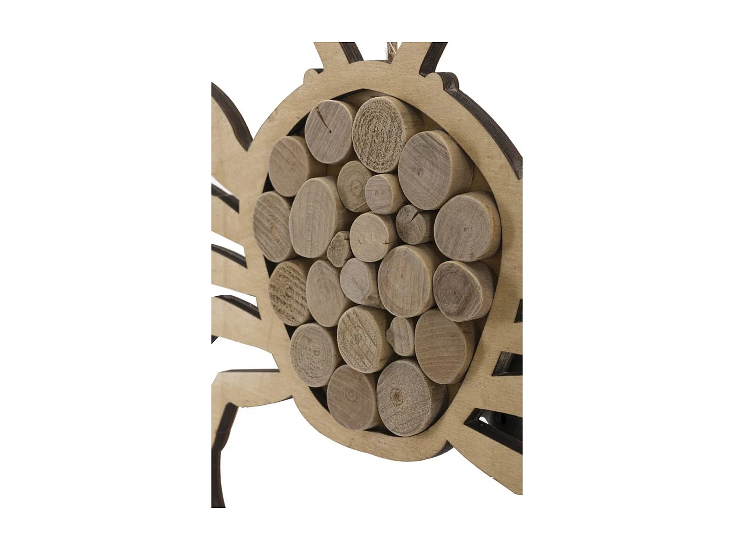 Décoration en Métal et Bois Crabe, Marron, 35x2x31 cm, Seven Design