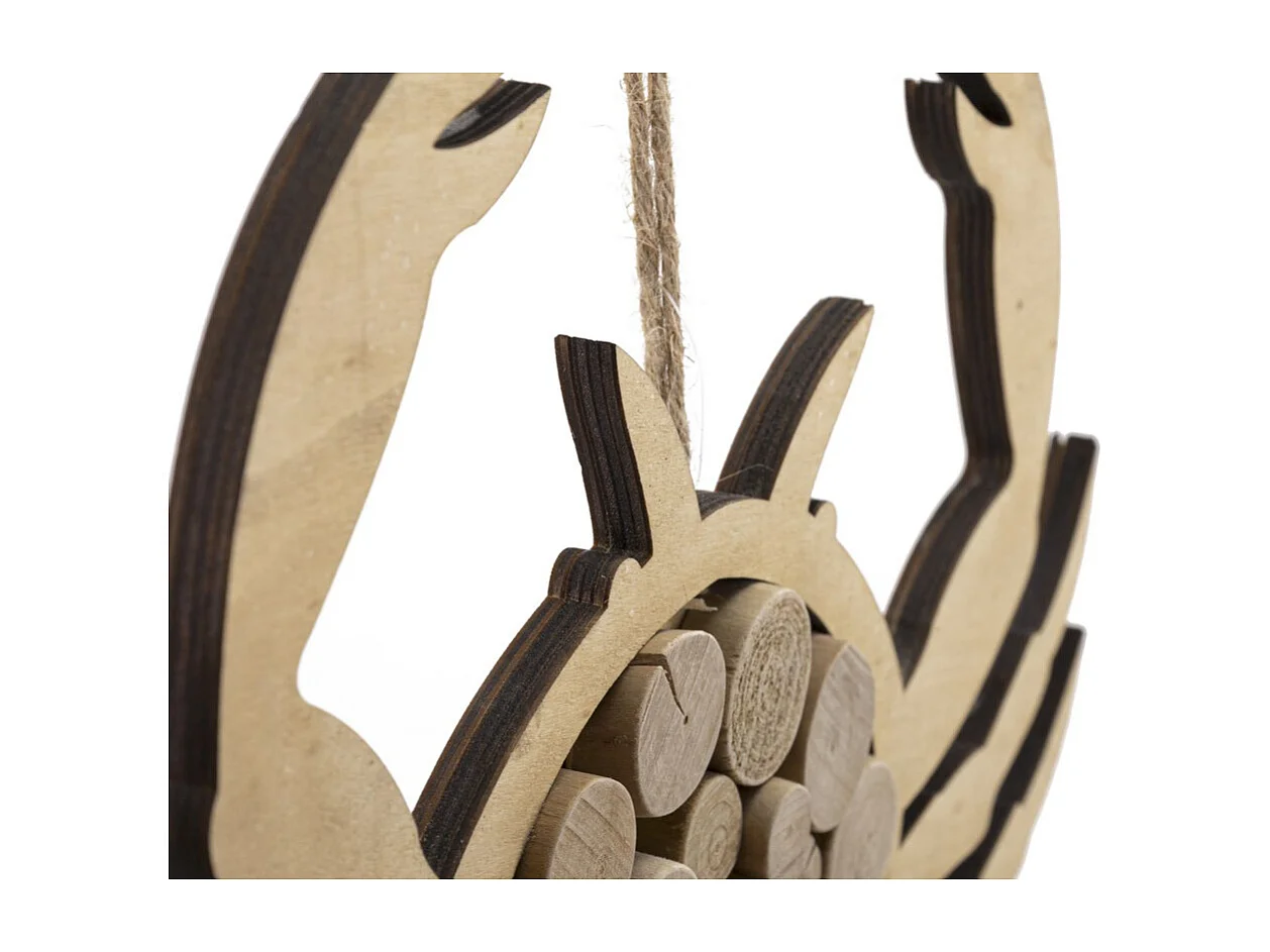 Décoration en Métal et Bois Crabe, Marron, 35x2x31 cm, Seven Design
