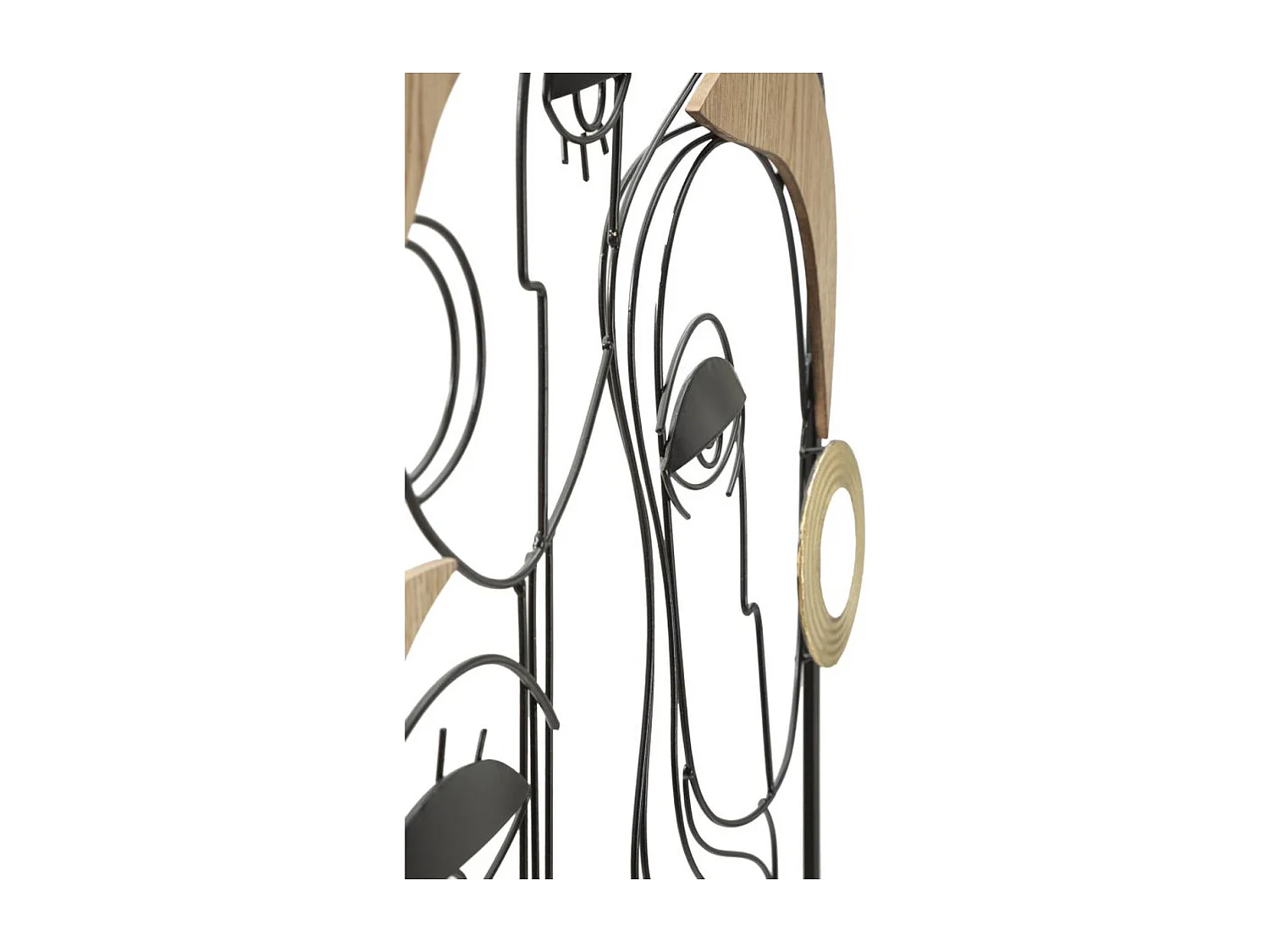 Décoration en Métal et Bois Visages 2, Marron, 52x2x63 cm, Seven Design