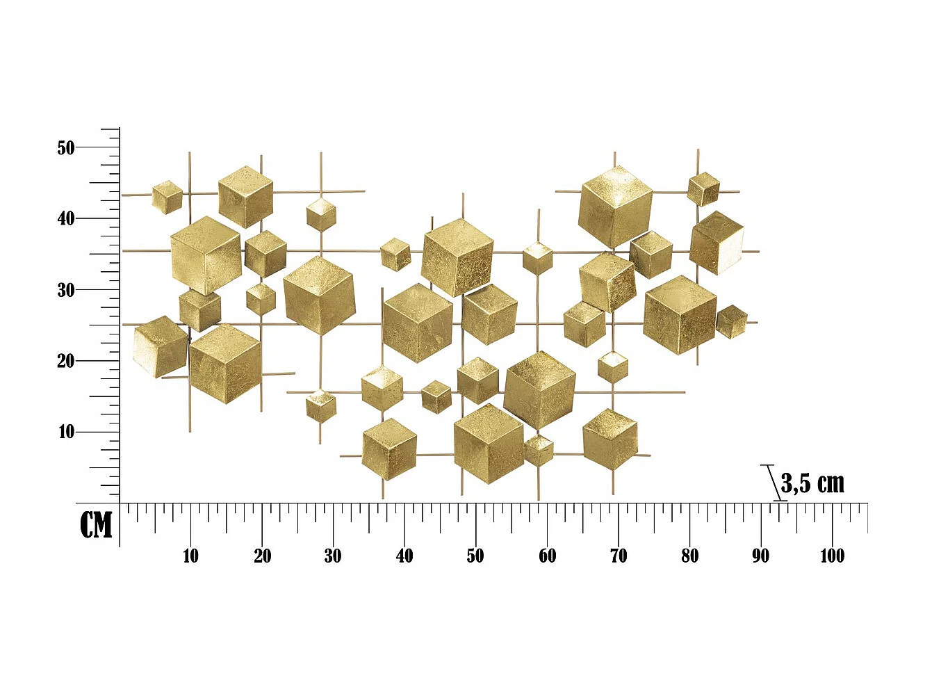 Décoration 3D en Métal Roues 11, Multicouleur, 90,5x3,5x50 cm, Seven Design