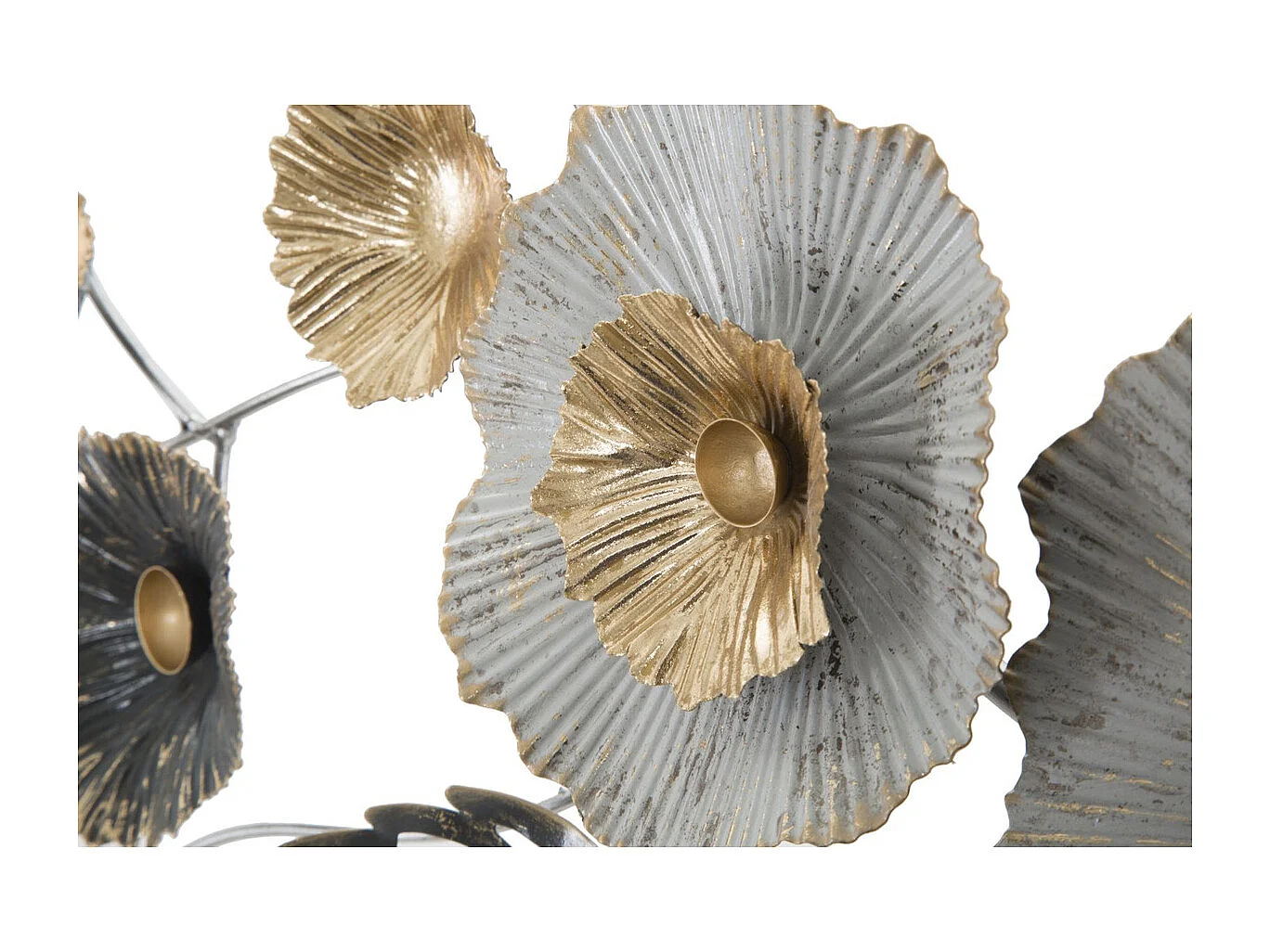 Décoration 3D en Métal Fleurs 5, Multicouleur, 120x7x59 cm, Seven Design