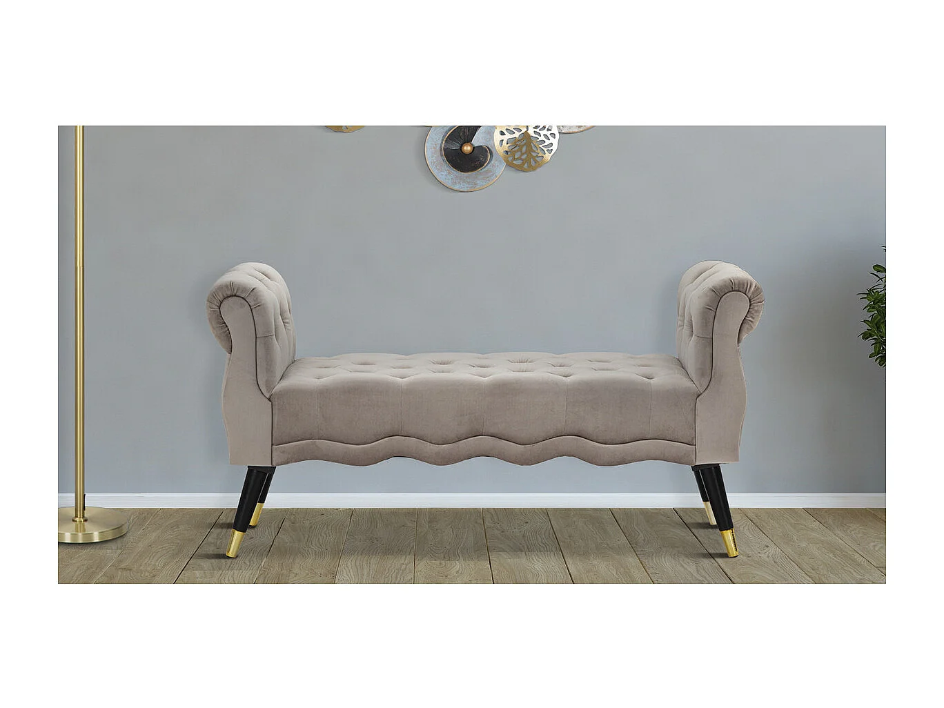 Banc MF299, Gris, 120x40x60 cm, Seven Design