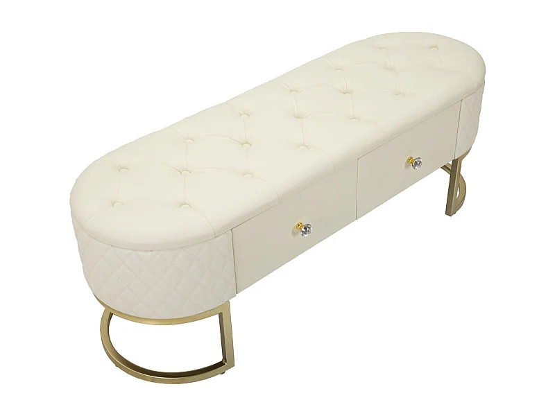 Banc avec Rangement MF302, Blanc, 120x40x43 cm, Seven Design