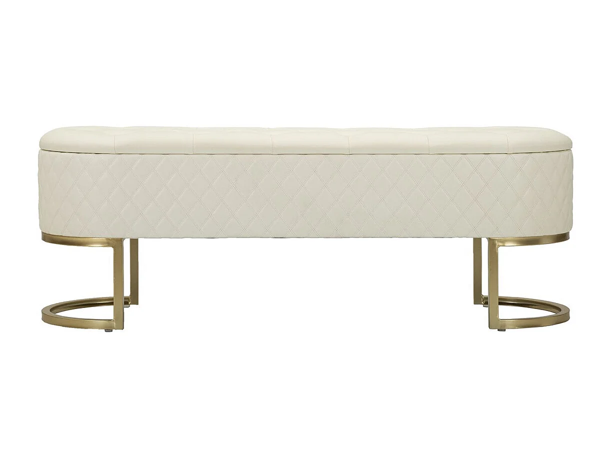 Banc avec Rangement MF302, Blanc, 120x40x43 cm, Seven Design