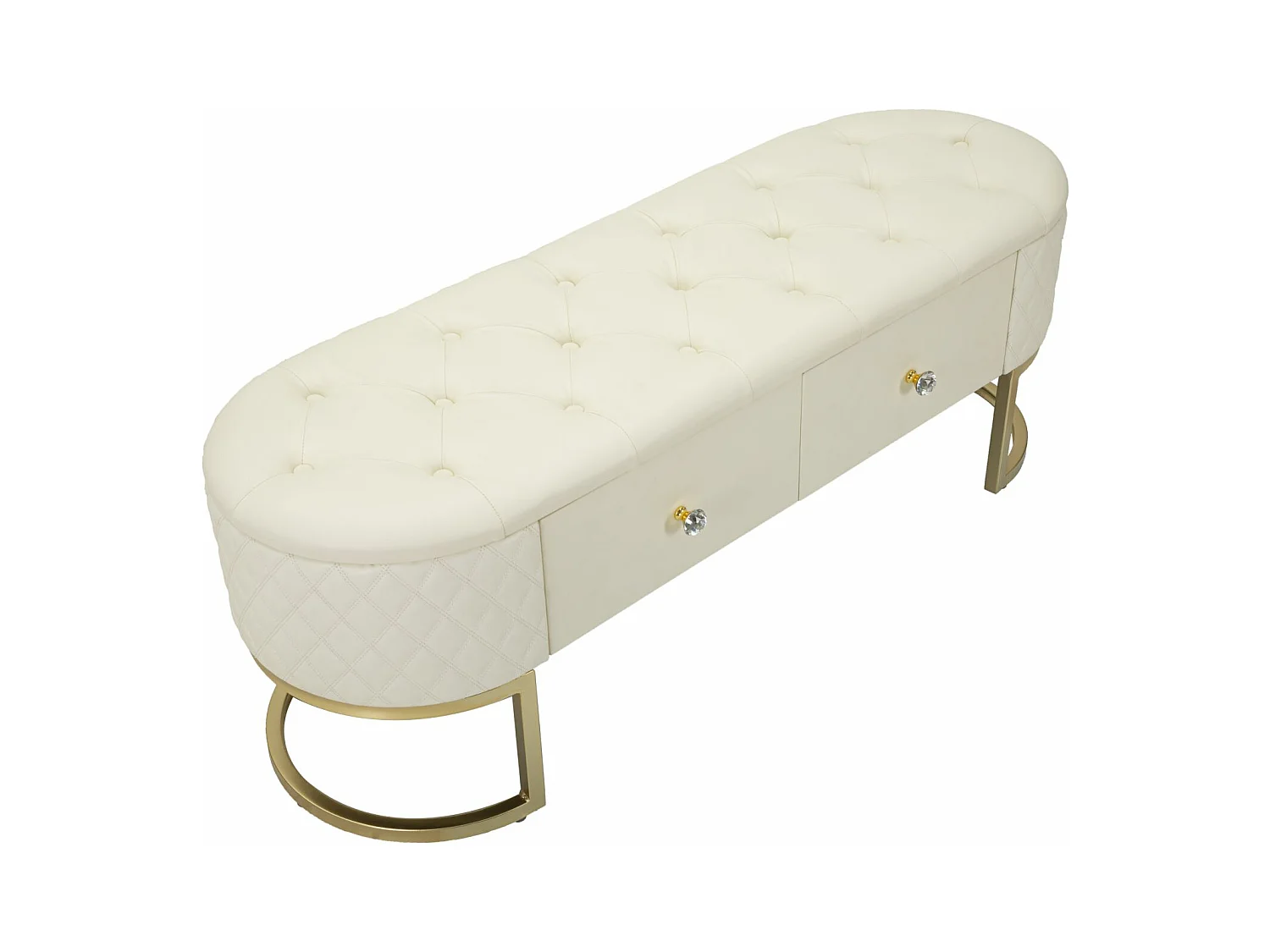Banc avec Rangement MF302, Blanc, 120x40x43 cm, Epikasa