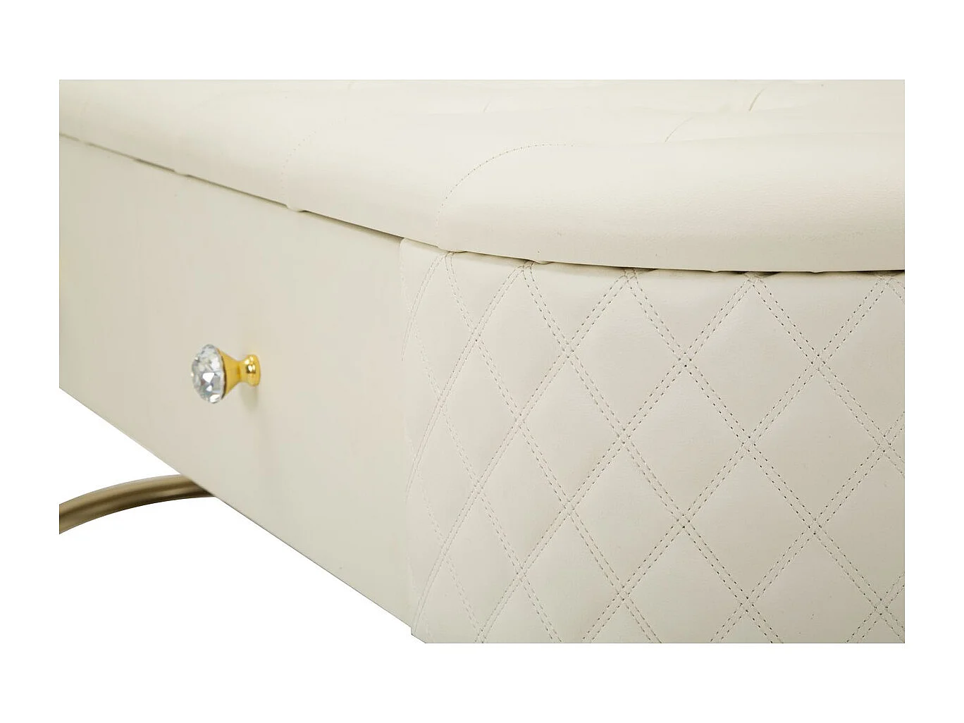 Panca con Portaoggetti MF302, Bianco, 120x40x43 cm, Seven Design