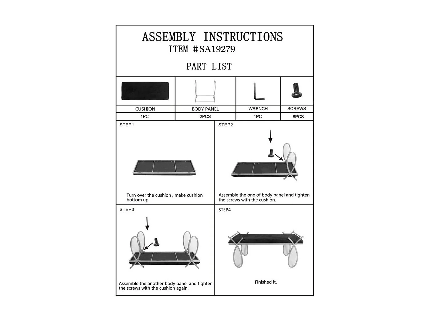 Ławka MF301, Różowy, 112,5x49x53 cm, Seven Design