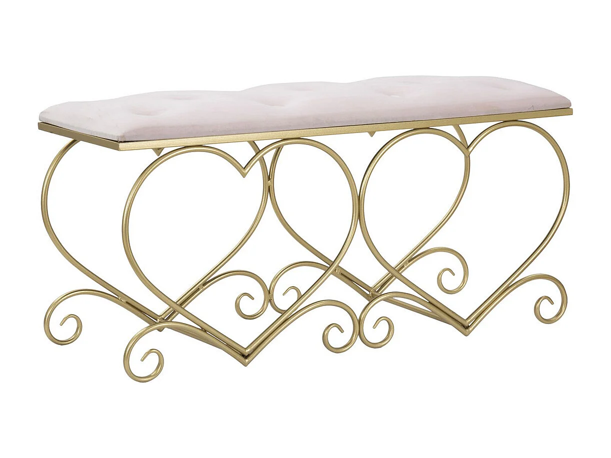 Panca Cuore 4, Oro, 105x37,5x51,5 cm, Seven Design