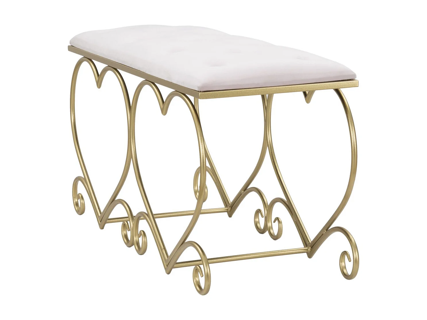 Panca Cuore 4, Oro, 105x37,5x51,5 cm, Seven Design