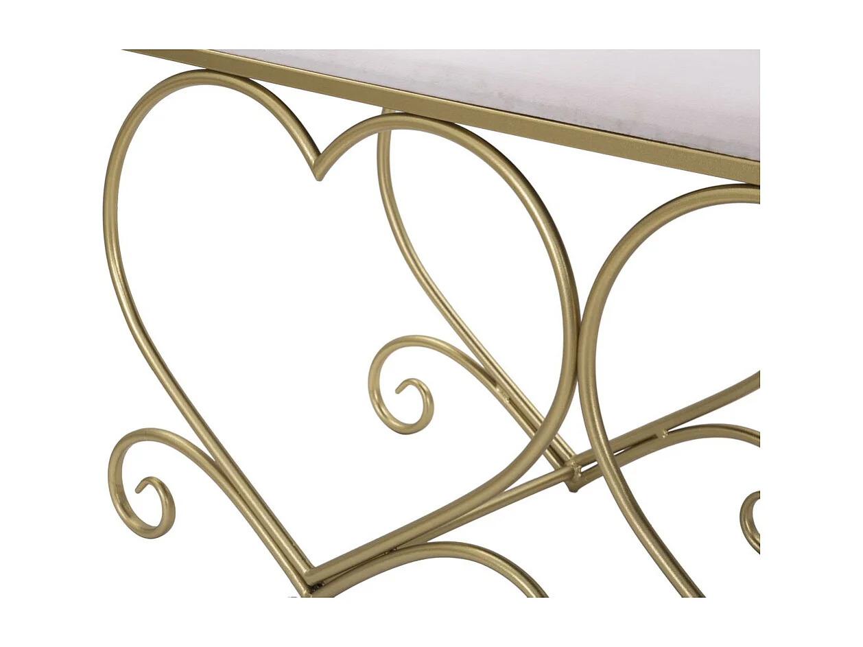 Panca Cuore 4, Oro, 105x37,5x51,5 cm, Seven Design