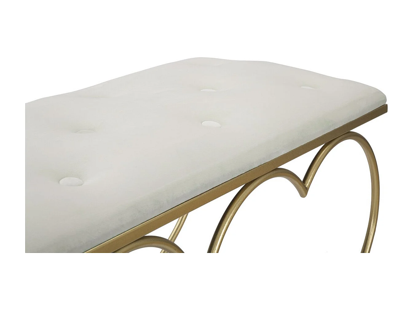 Ławka Serce 3, Złoto, 105x37,5x51,5 cm, Seven Design