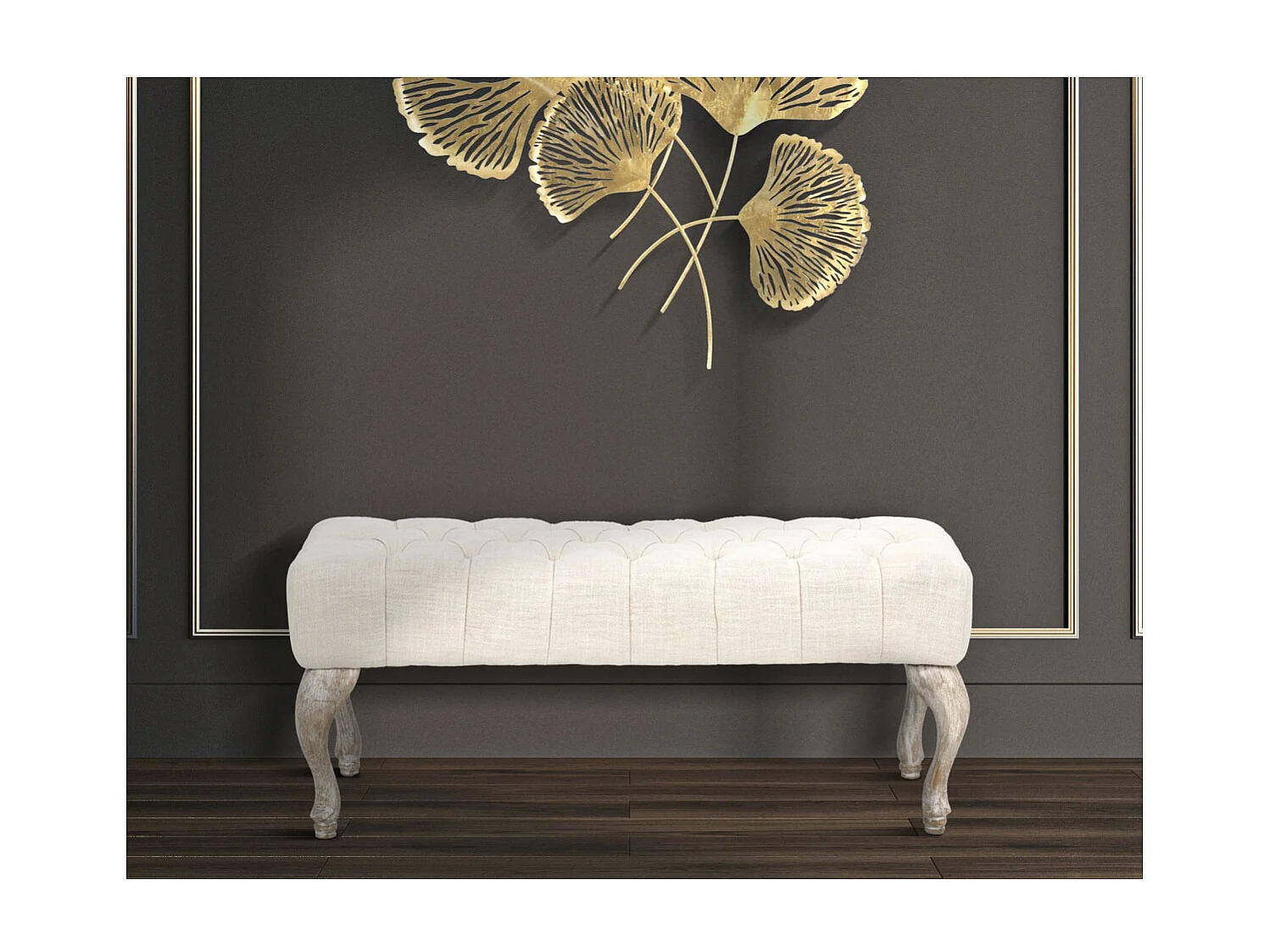 Banc MF296, Beige, 97x42x40 cm, Seven Design