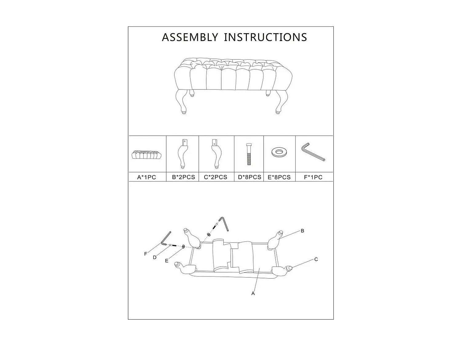 Banc MF296, Beige, 97x42x40 cm, Seven Design