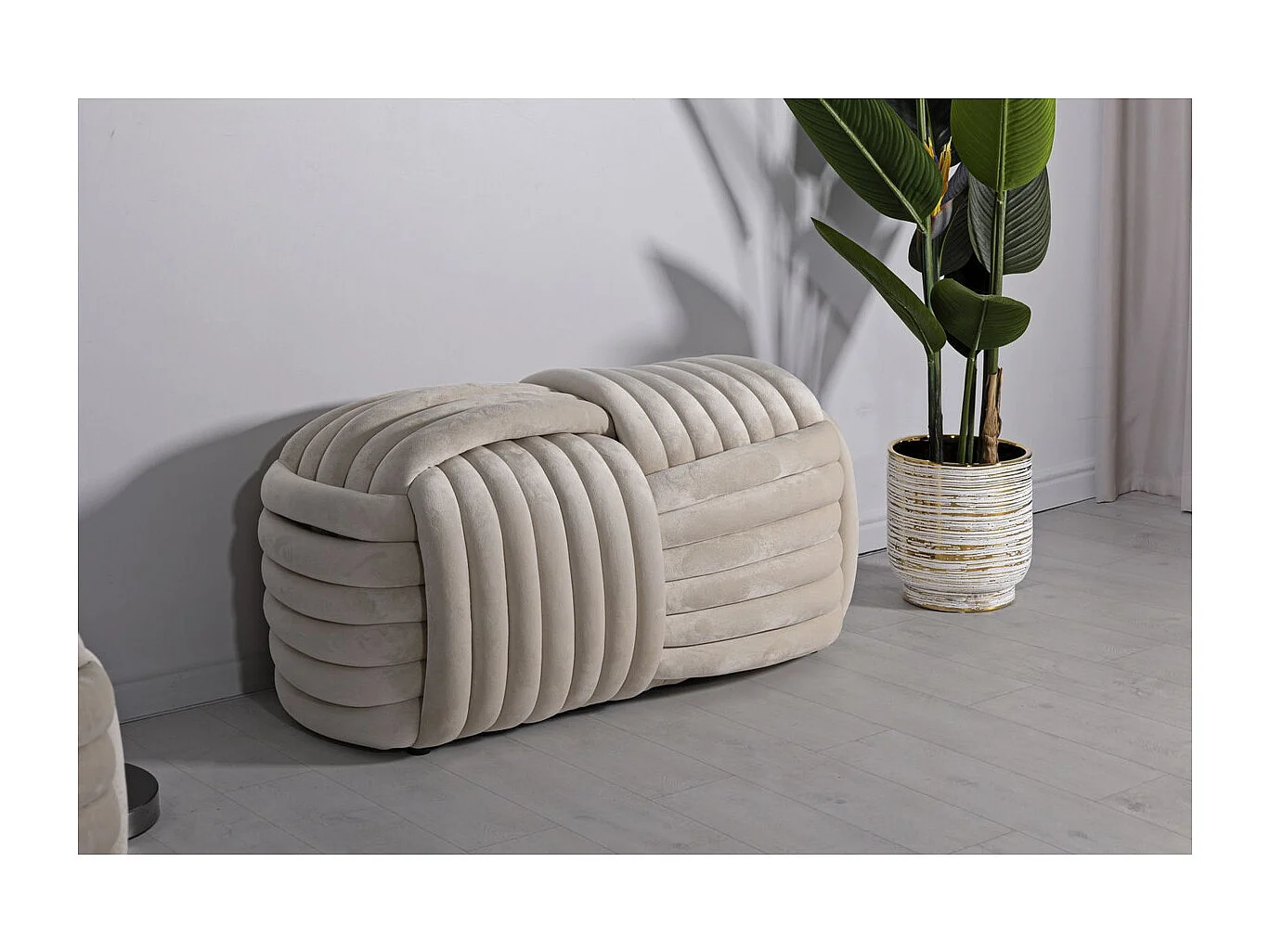 Ławka Łokieć 1, Beżowy, 90x45x45 cm, Seven Design