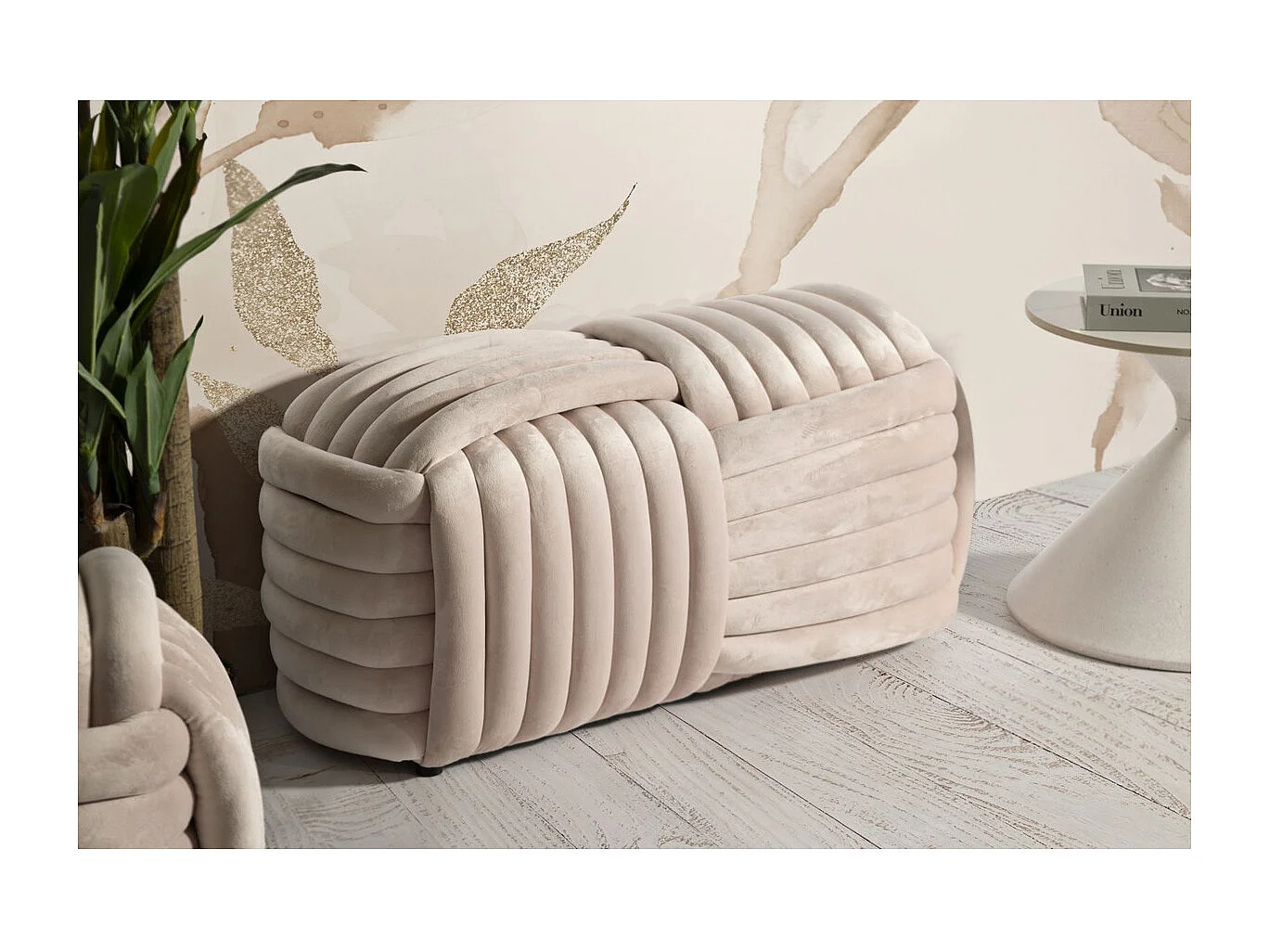 Banc Coude 2, Rose, 90x45x45 cm, Seven Design