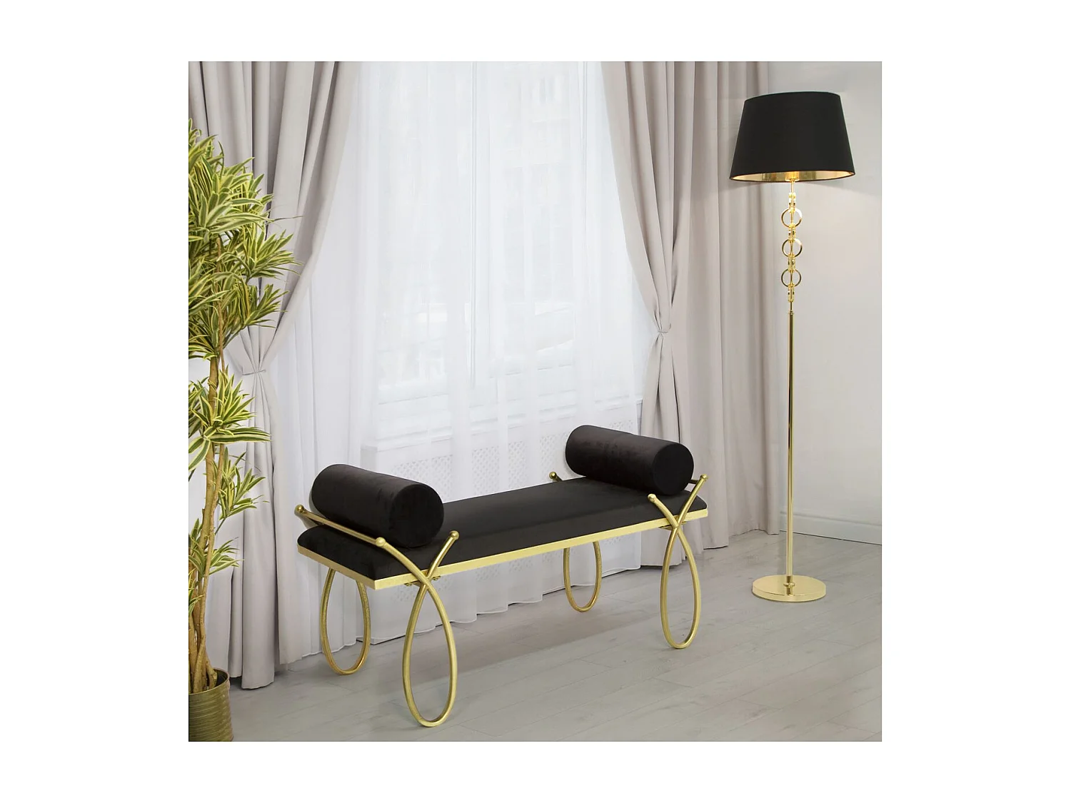 Banc MF300, Noir, 112,5x49x53 cm, Seven Design