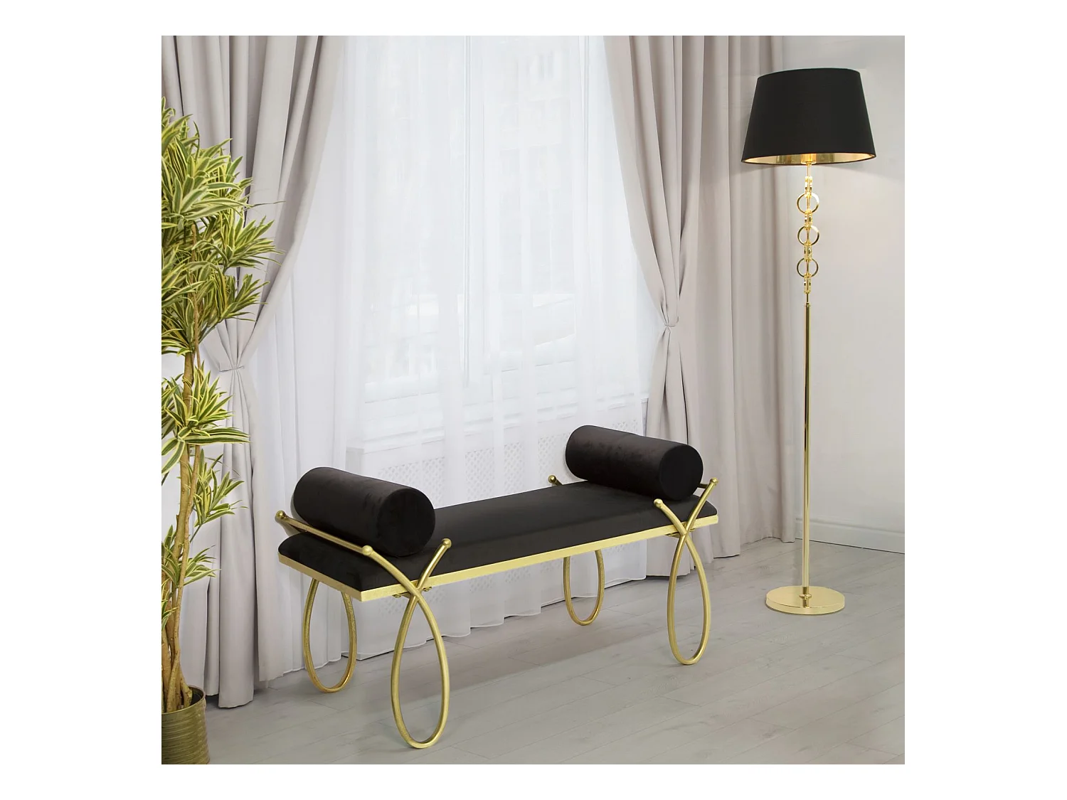 Banc MF300, Noir, 112,5x49x53 cm, Epikasa