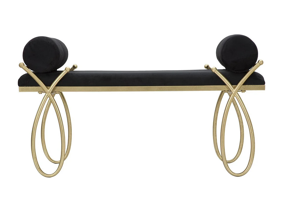 Bank MF300, Zwart, 112,5x49x53 cm, Seven Design