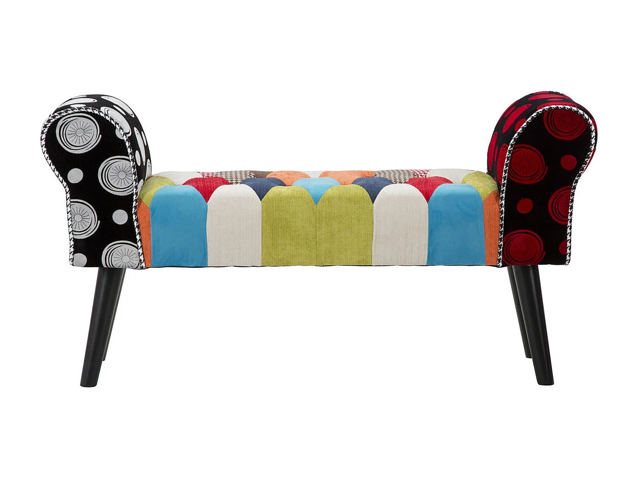 Banc Patchwork, Multicouleur, 102x31x54 cm, Seven Design