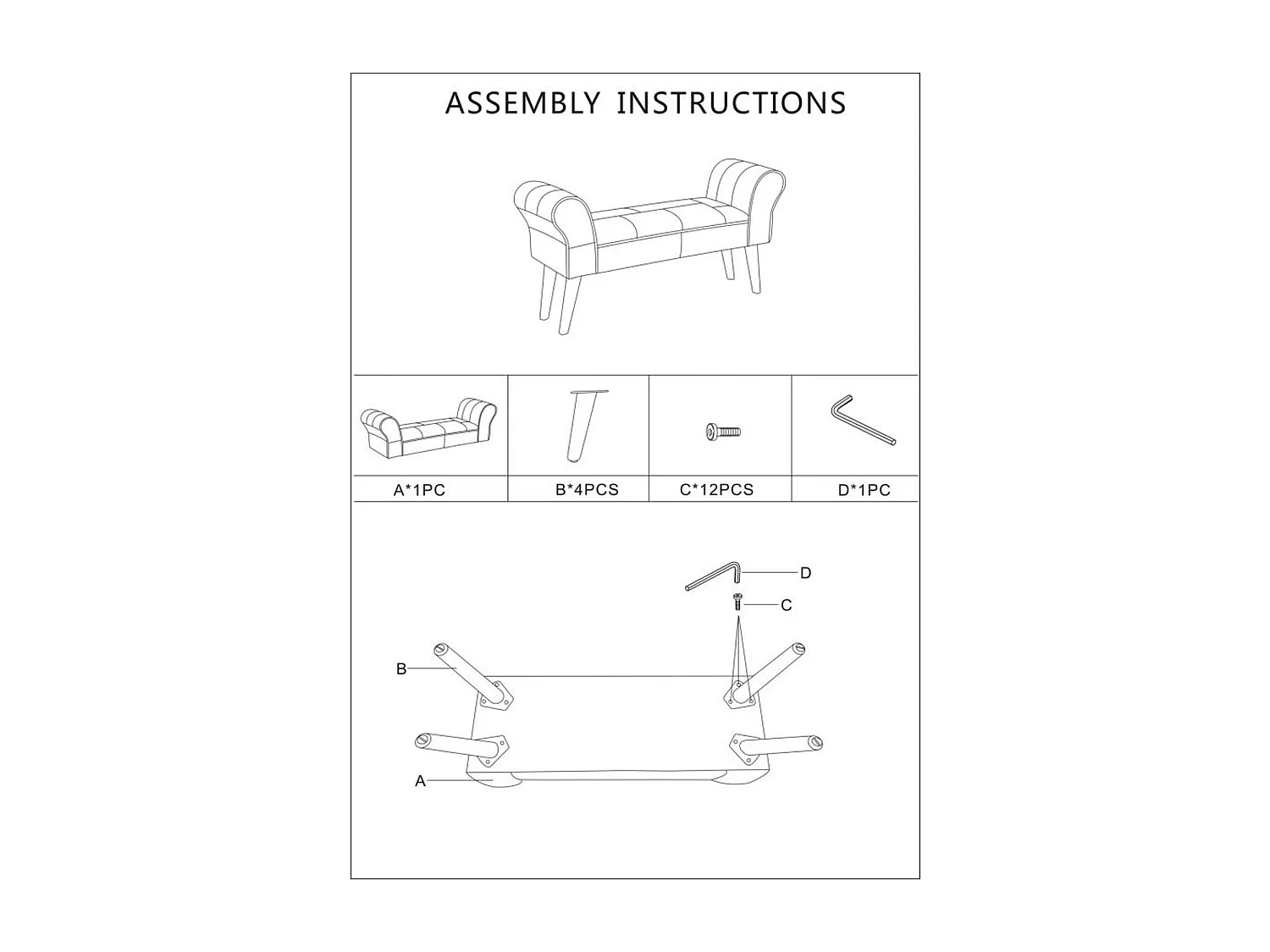 Banc Patchwork, Multicouleur, 102x31x54 cm, Seven Design
