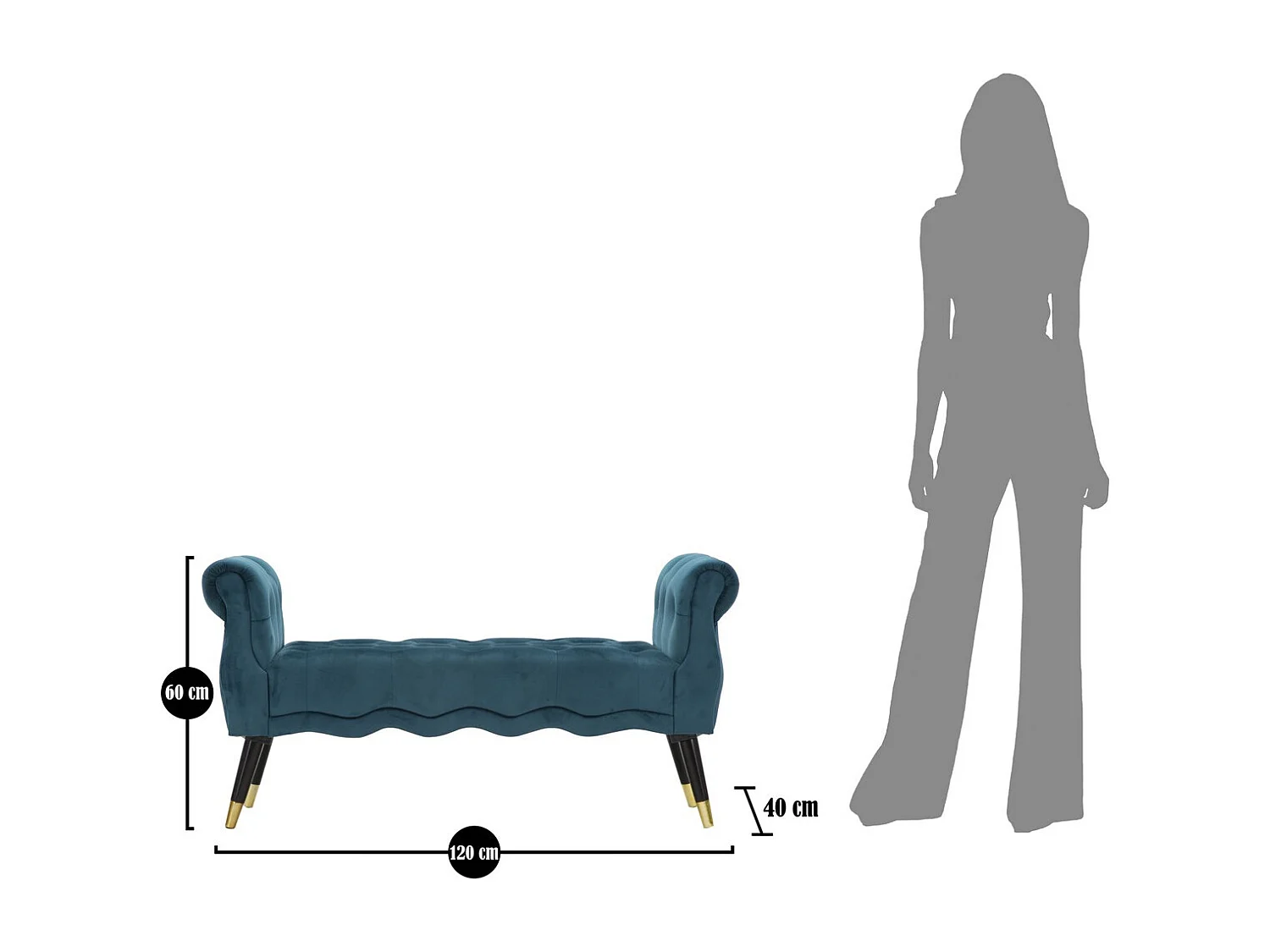 Ławka MF298, Zielony, 120x40x60 cm, Seven Design