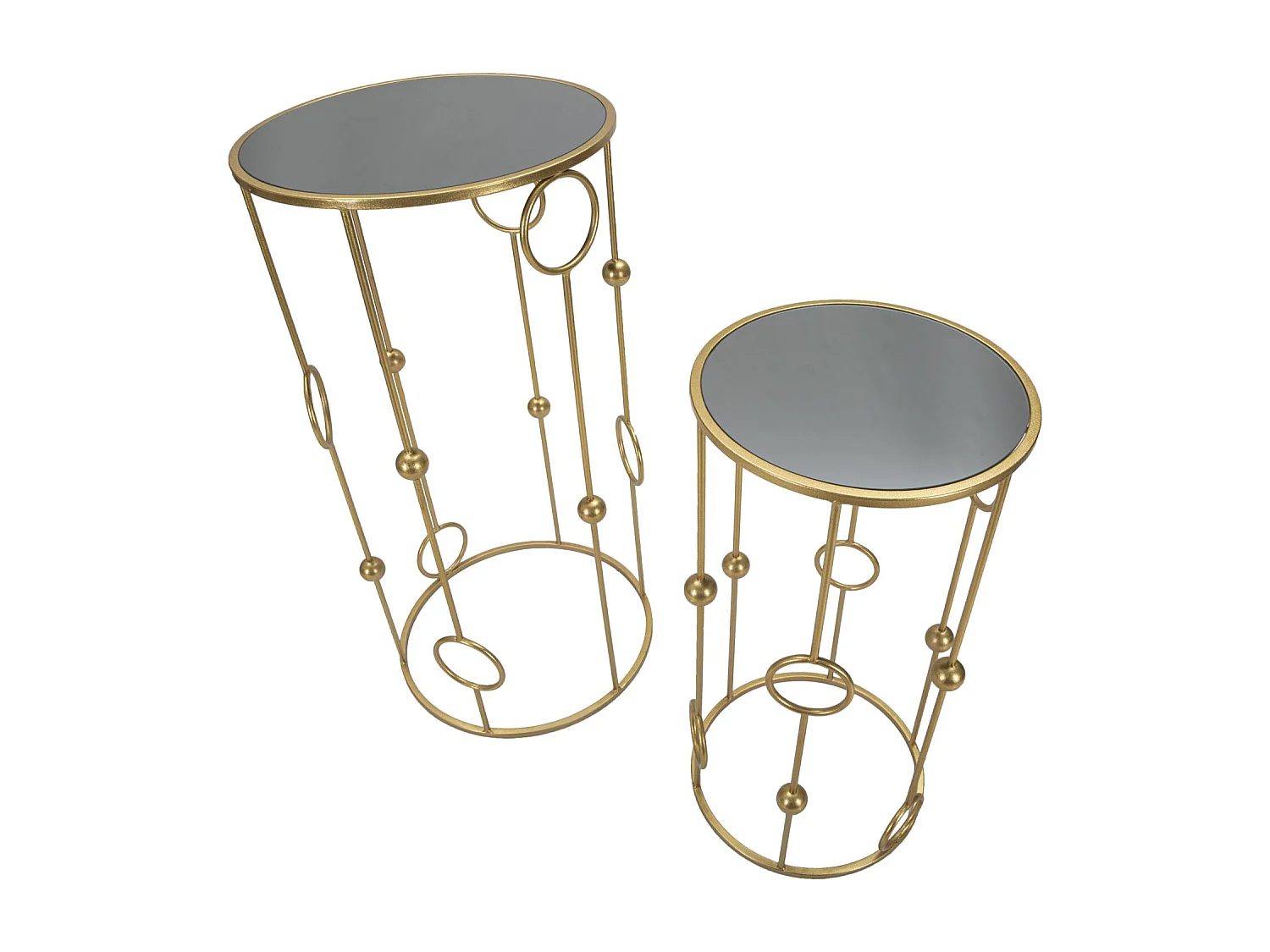 Tavolo Cerchi 35, Oro, 50x50x100 cm, Epikasa