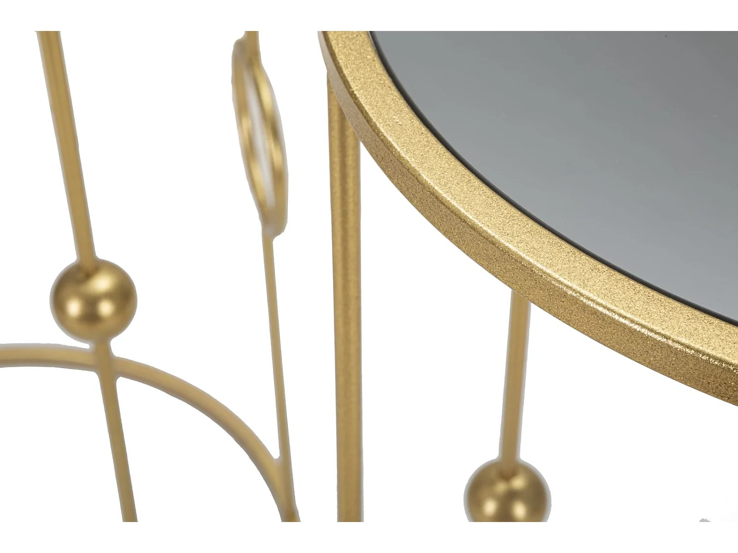 Tavolo Cerchi 35, Oro, 50x50x100 cm, Epikasa