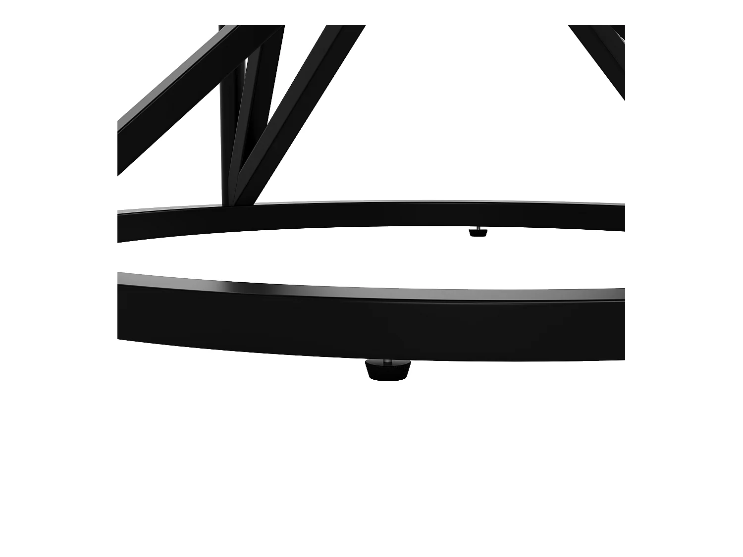 Table à manger ronde 4 à 6 couverts - D 100 x H 76 cm - Plateau en MDF marbré et pièds en métal - Blanc + noir