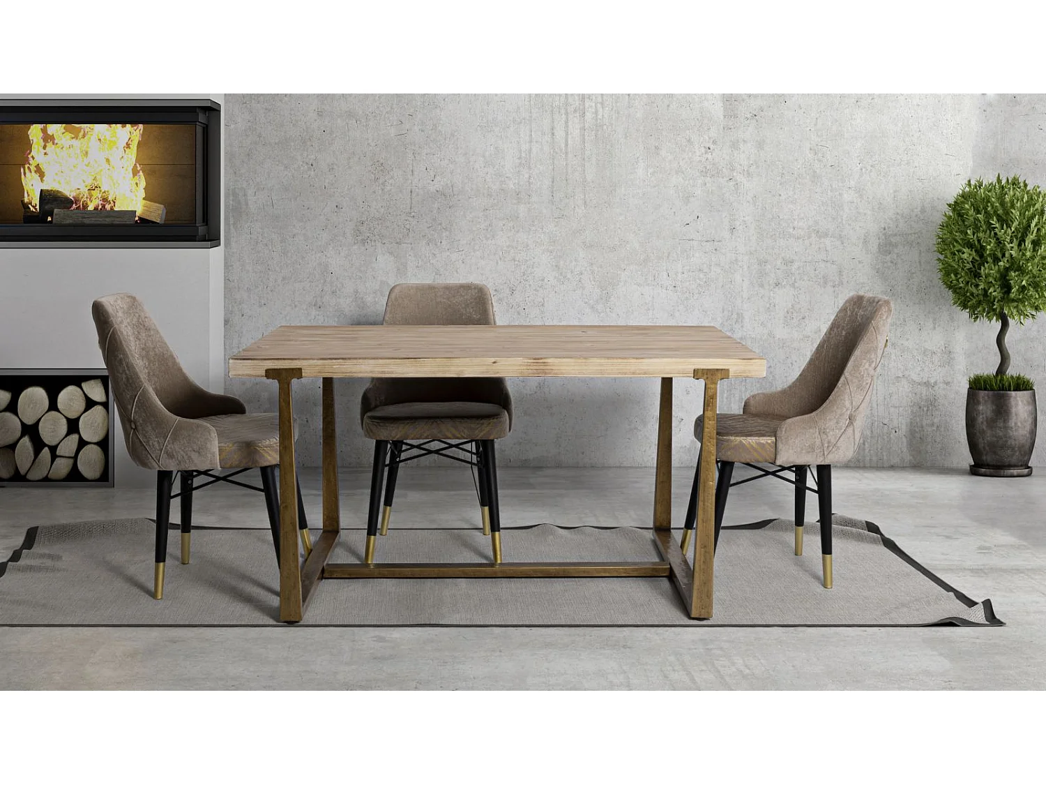 Tavolo MF576, Marrone, 150x90x78 cm, Seven Design