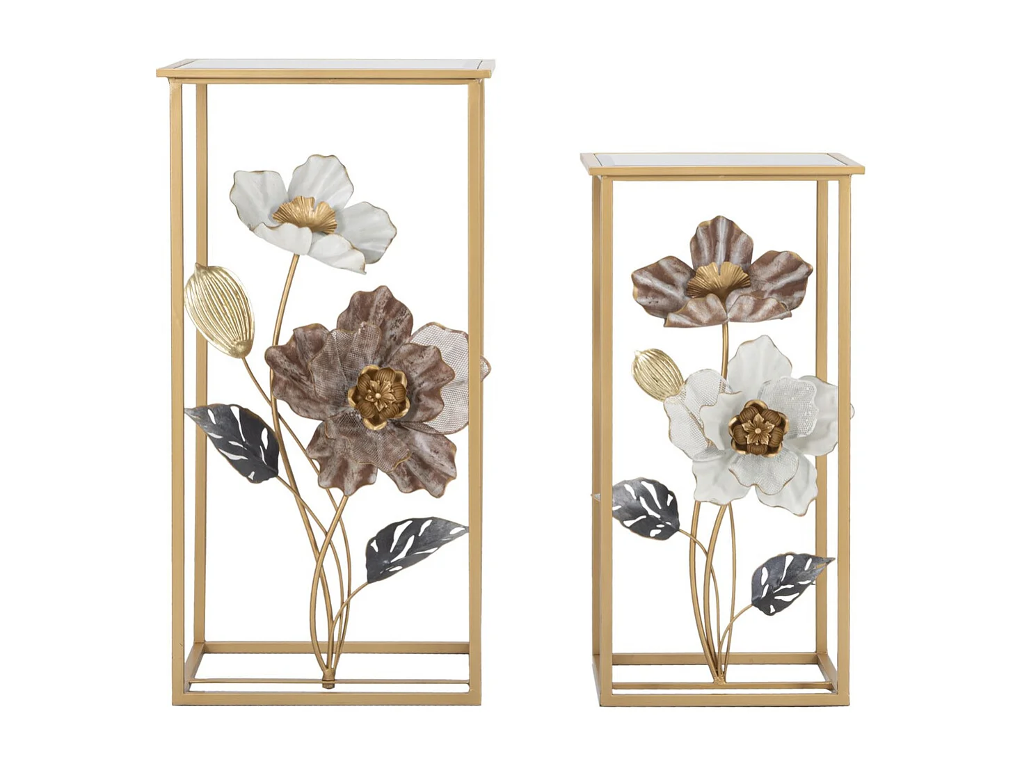 Table d'Appoint Fleurs 74, Multicouleur, 36x36x70 cm, Seven Design