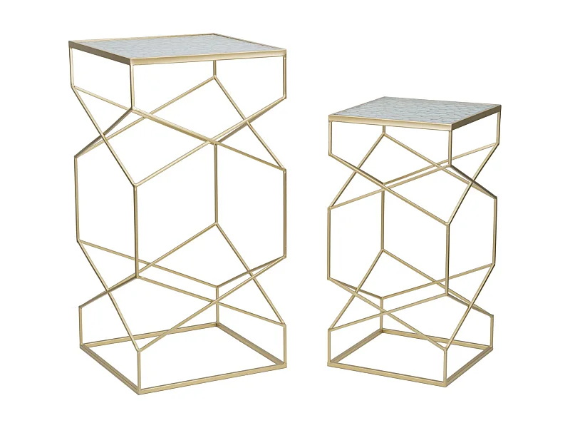 Tavolo MF595, Oro, 50x50x100 cm, Epikasa