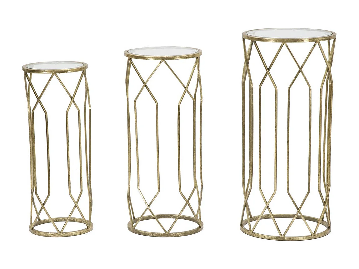 Table d'Appoint MF597, Or, 32x32x71 cm, Seven Design