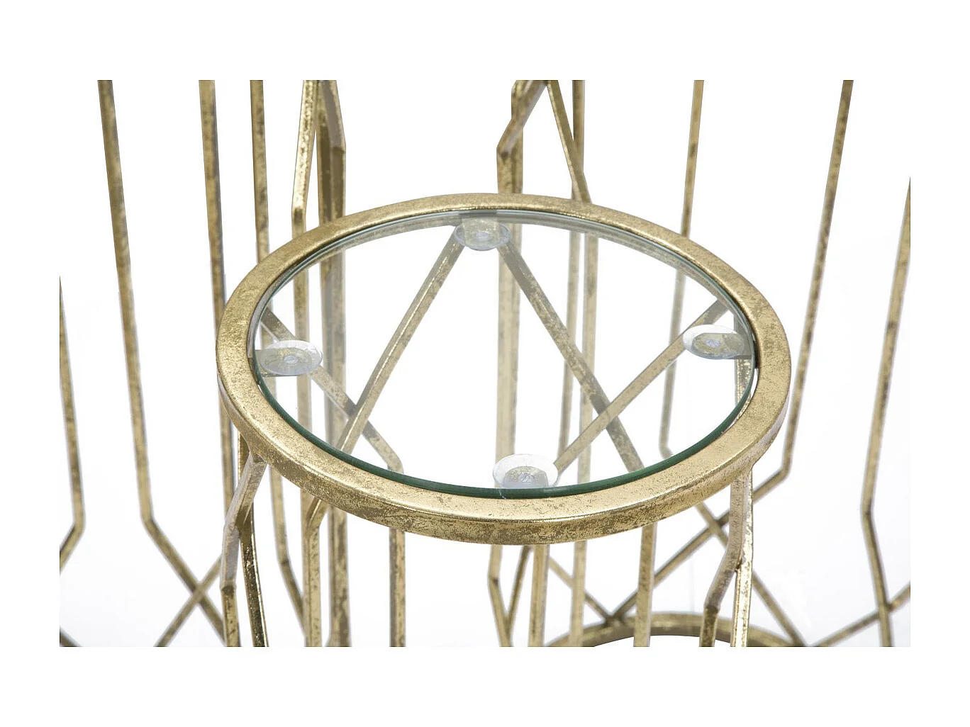 Table d'Appoint MF597, Or, 32x32x71 cm, Seven Design