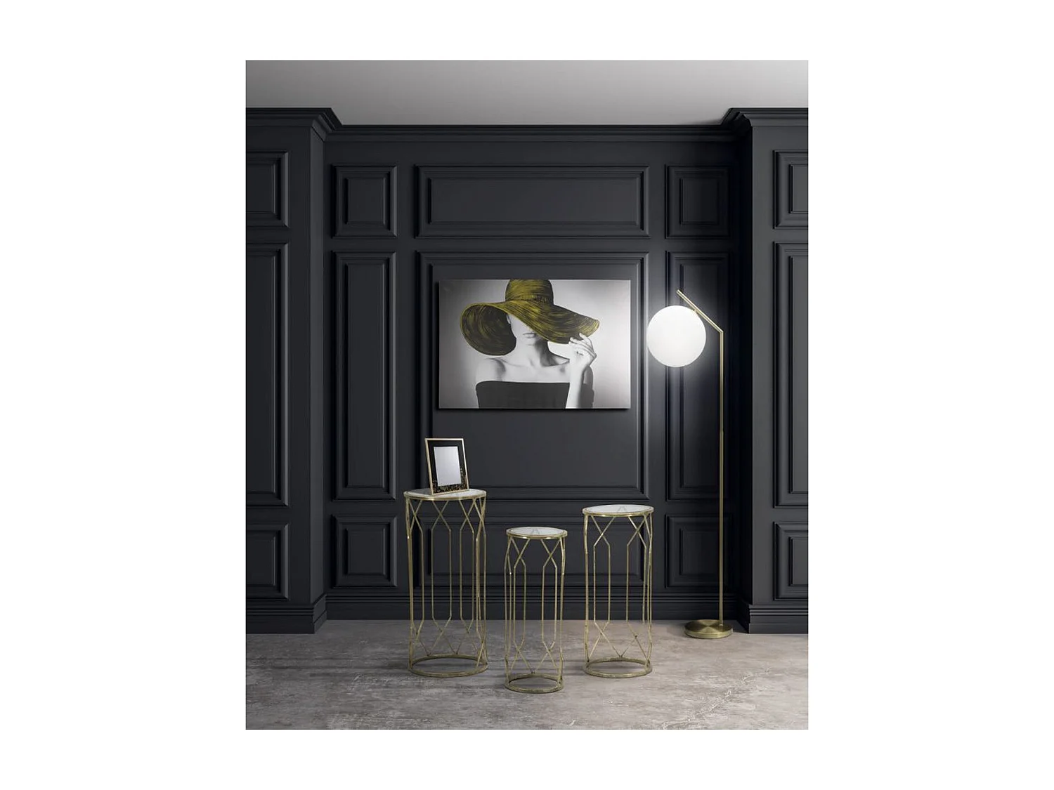 Table d'Appoint MF597, Or, 32x32x71 cm, Seven Design