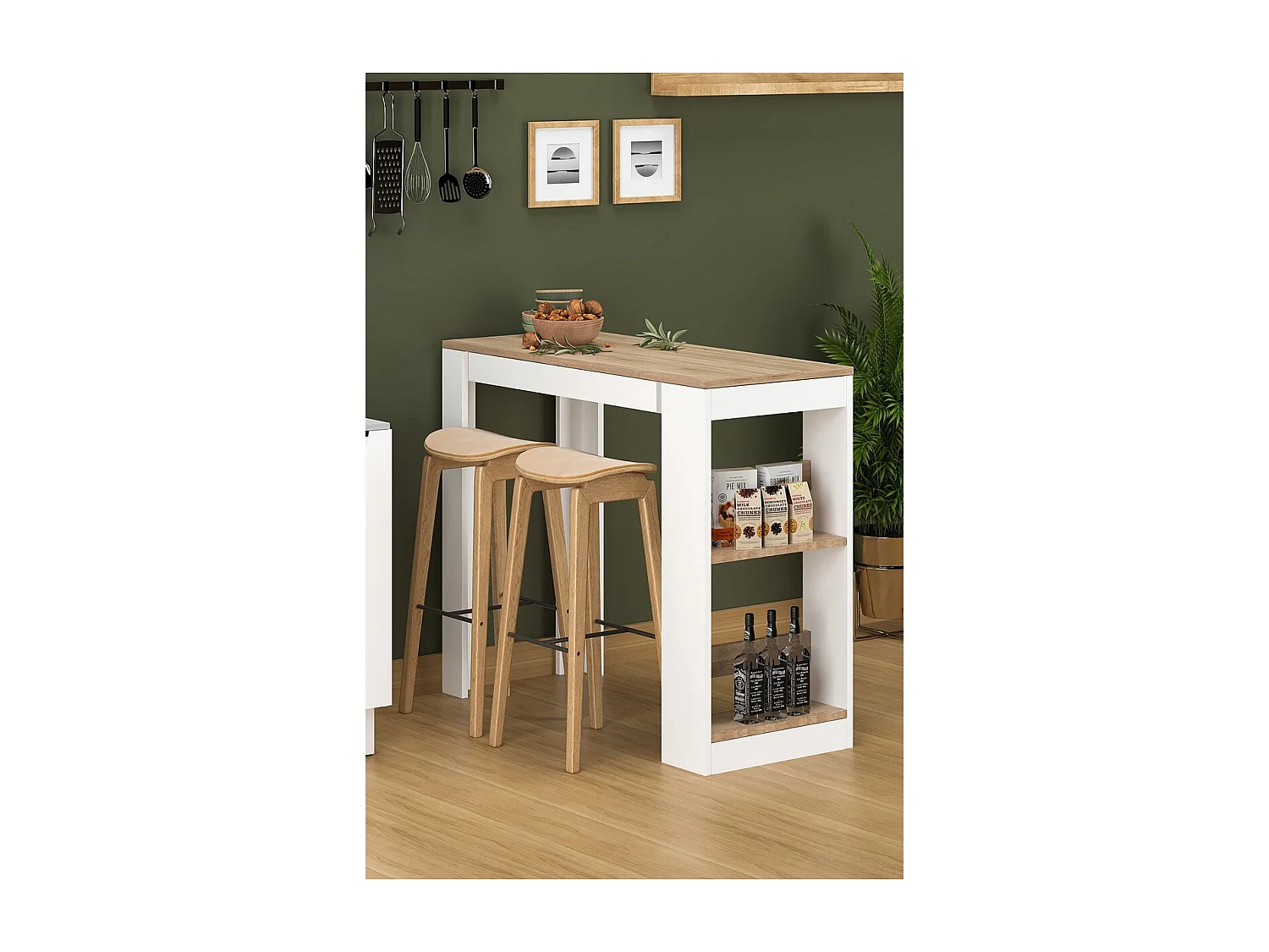 Table à Manger Bery, Blanc, 120x50x100 cm, Epikasa