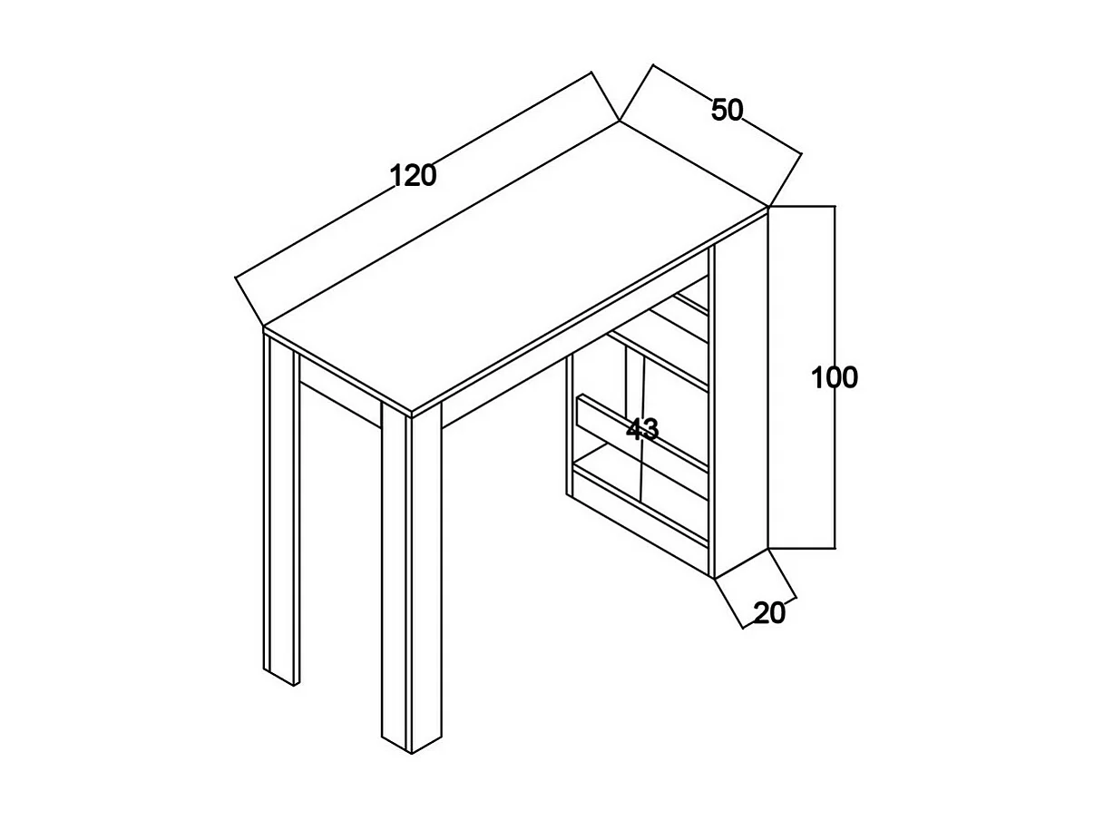 Table à Manger Bery, Blanc, 120x50x100 cm, Epikasa
