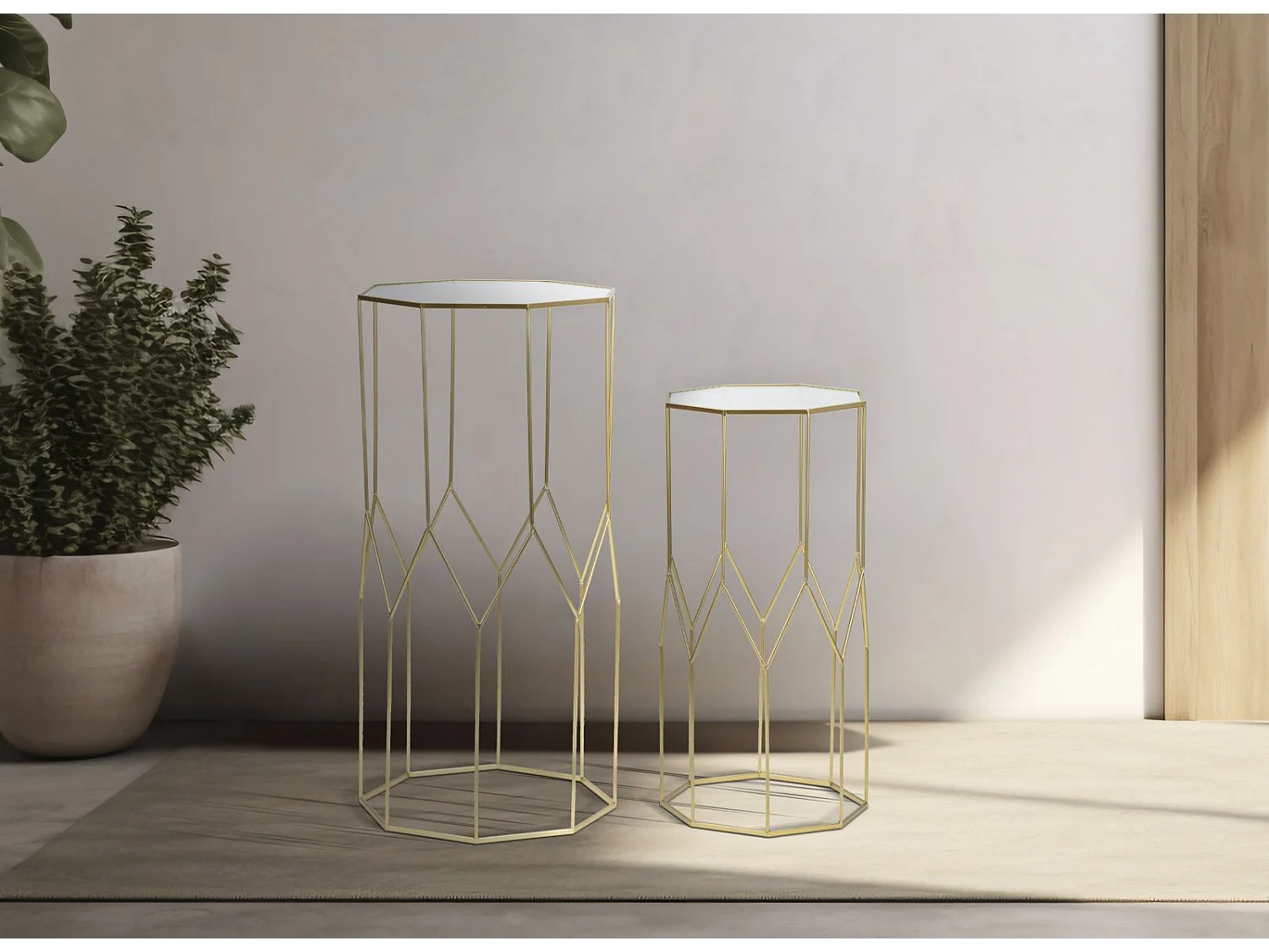 Tavolo MF598, Oro, 50x46x100 cm, Epikasa