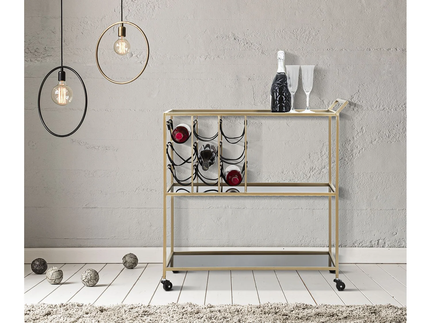 Carrello MF5, Nero, 79x39,5x82 cm, Epikasa