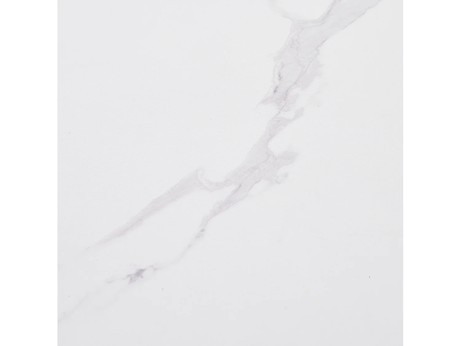 Tavolo da pranzo estensibile per 4/6 persone - 99/159 x 75 x 75 cm - MDF + Gambe in metallo - Effetto marmo - Bianco + nero