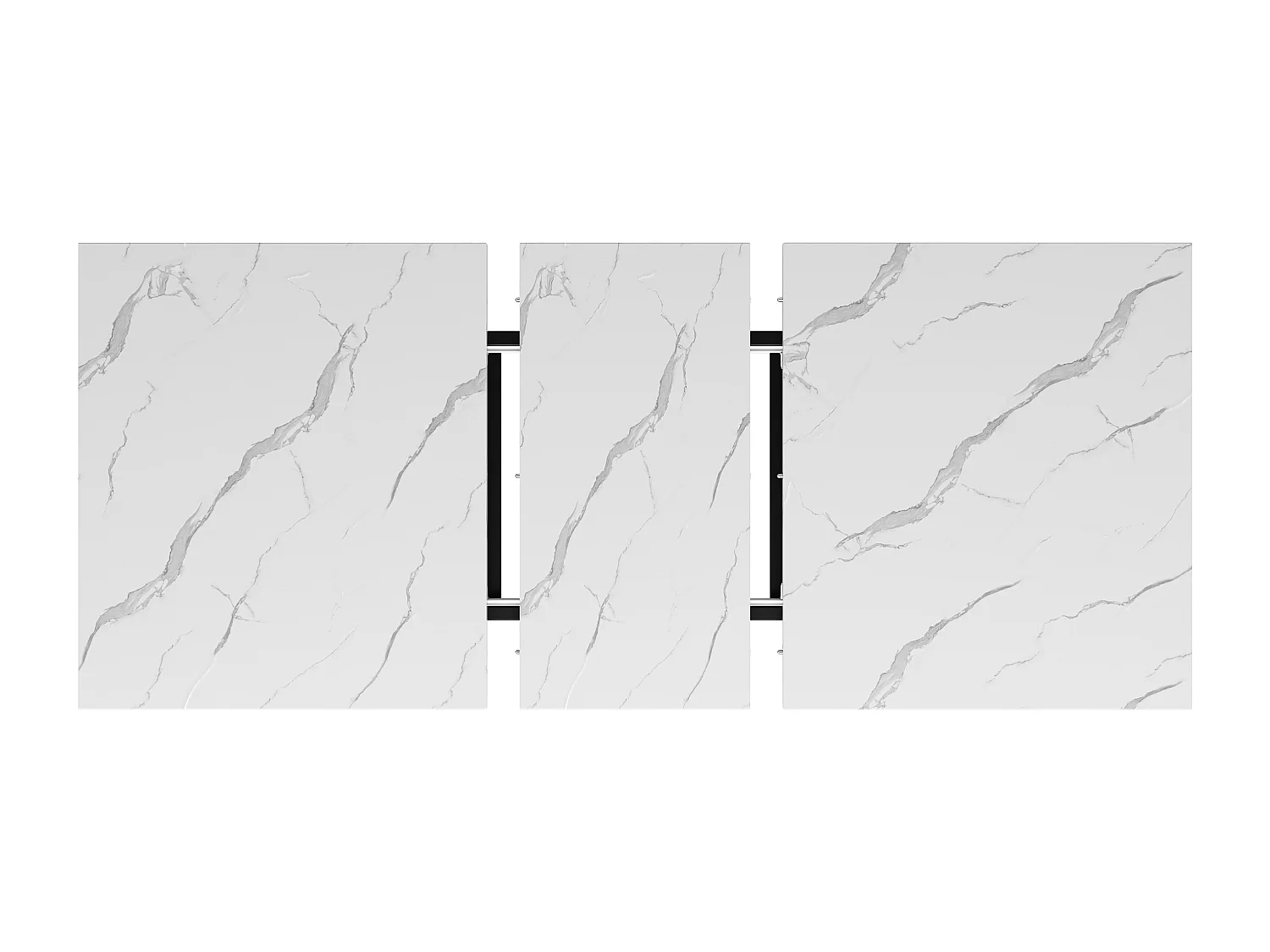 Mesa de comedor extensible para 4 a 6 personas - 140/179,5 x 80 x 75,5 cm - Tablero extensible - MDF + Patas de metal - Blanco + negro